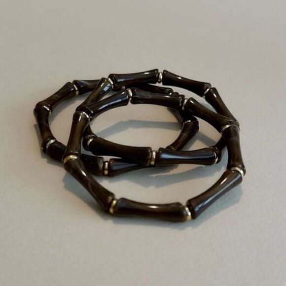 Brown Bamboo-Inspired Bracelet N1423 - Picture 3 of 4
